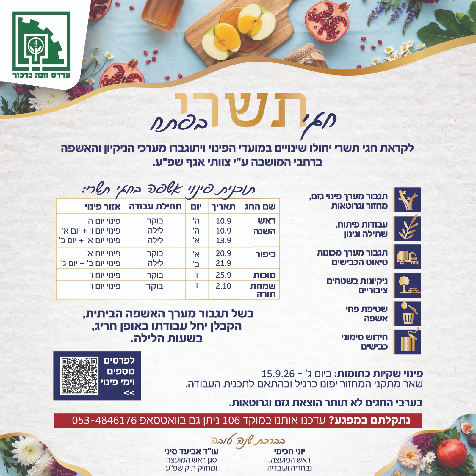 מבצע ניקיון לקראת חגי תשרי